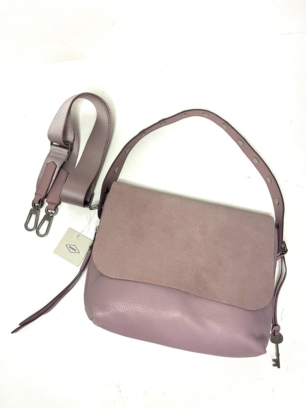 NWT Fossil Maya Large Leather Crossbody in Orchid Tint